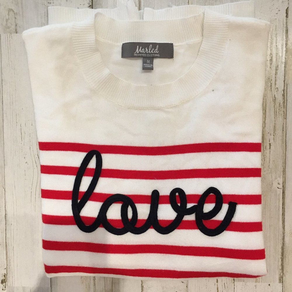 Marled Stripped Sweater, Size Med